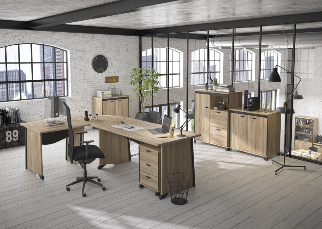 Opbergkast Mambo 8211 Sonoma Eik Zwart 8211 Met 1 Deur En 2 Lades