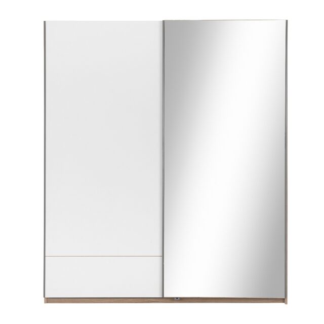 Linnenkast Nestor 8211 Wit Mdf 8211 Met 2 Schuifdeuren 8211 200 Cm