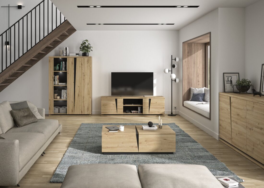 Tv Meubel Crack 8211 Chene Artisan 8211 Met 2 Deuren