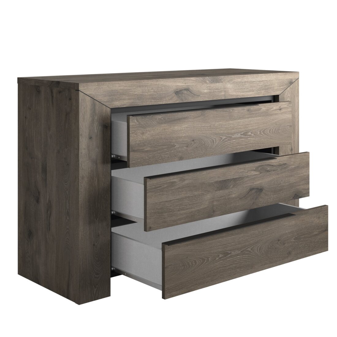 Ladekast Brugge 8211 Eiken Bruin Melamine 8211 Met 3 Lades