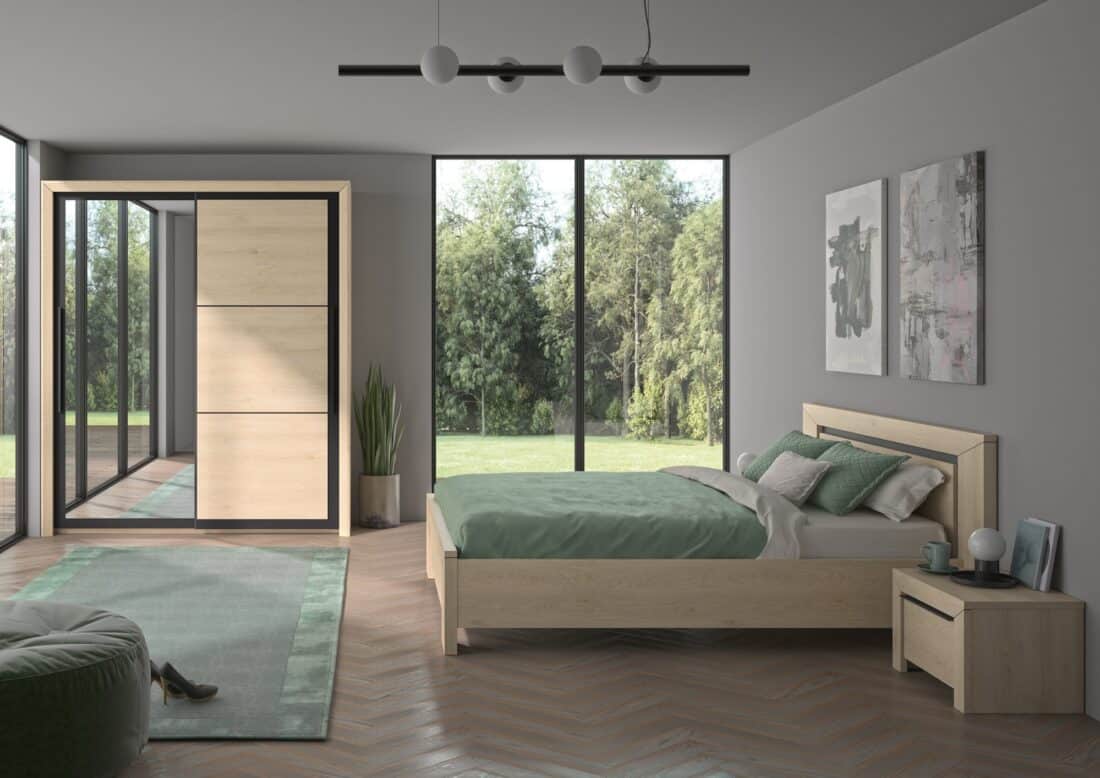 Linnenkast Brugge 8211 Viking Eikenhout 8211 2 Schuifdeuren 8211 Spiegel 8211 200 Cm