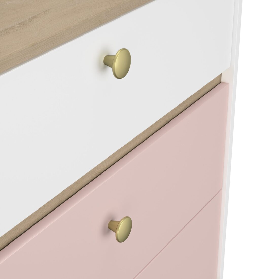 Ladekast Romy 8211 Wit Roze Licht Eiken Mdf 8211 Met 3 Lades Ladekast Romy 8211 Wit Roze Licht Eiken Mdf 8211 Met 3 Lades