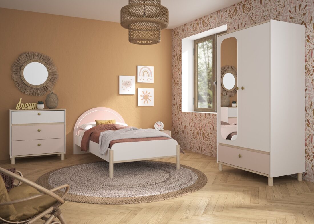 Ladekast Romy 8211 Wit Roze Licht Eiken Mdf 8211 Met 3 Lades Ladekast Romy 8211 Wit Roze Licht Eiken Mdf 8211 Met 3 Lades