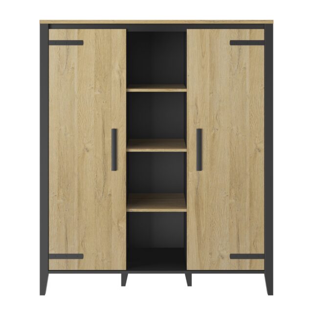 Hoge Buffetkast 2 Deuren 4 Vakken
