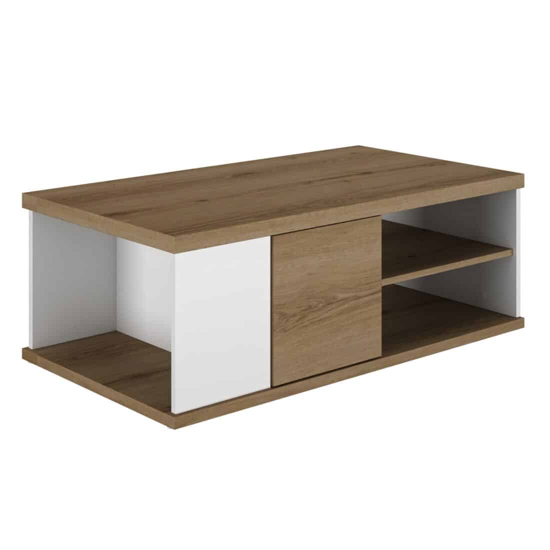 Salontafel Otello 8211 Wit Hoogglans Helvezia Eik 8211 1 Deur