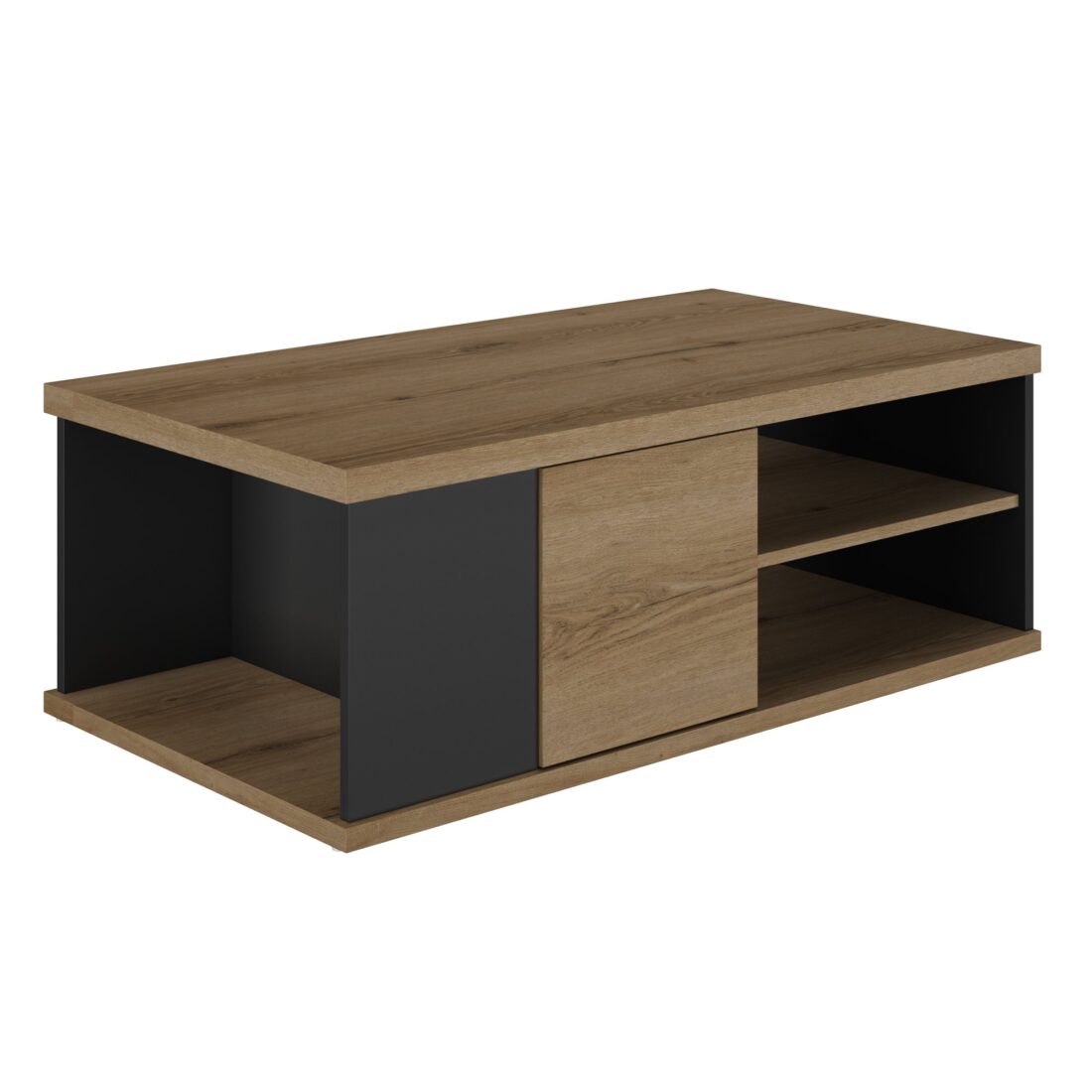 Salontafel Otello 8211 Mat Zwart Helvezia Eik 1 Deur