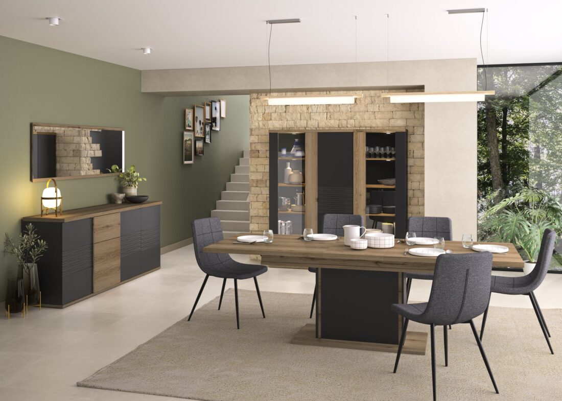 Eetkamertafel Otello 8211 Eiken Melamine Mat Zwart 8211 Verlengstuk 8211 160 Cm Eetkamertafel Otello 8211 Eiken Melamine Mat Zwart 8211 Verlengstuk 8211 160 Cm