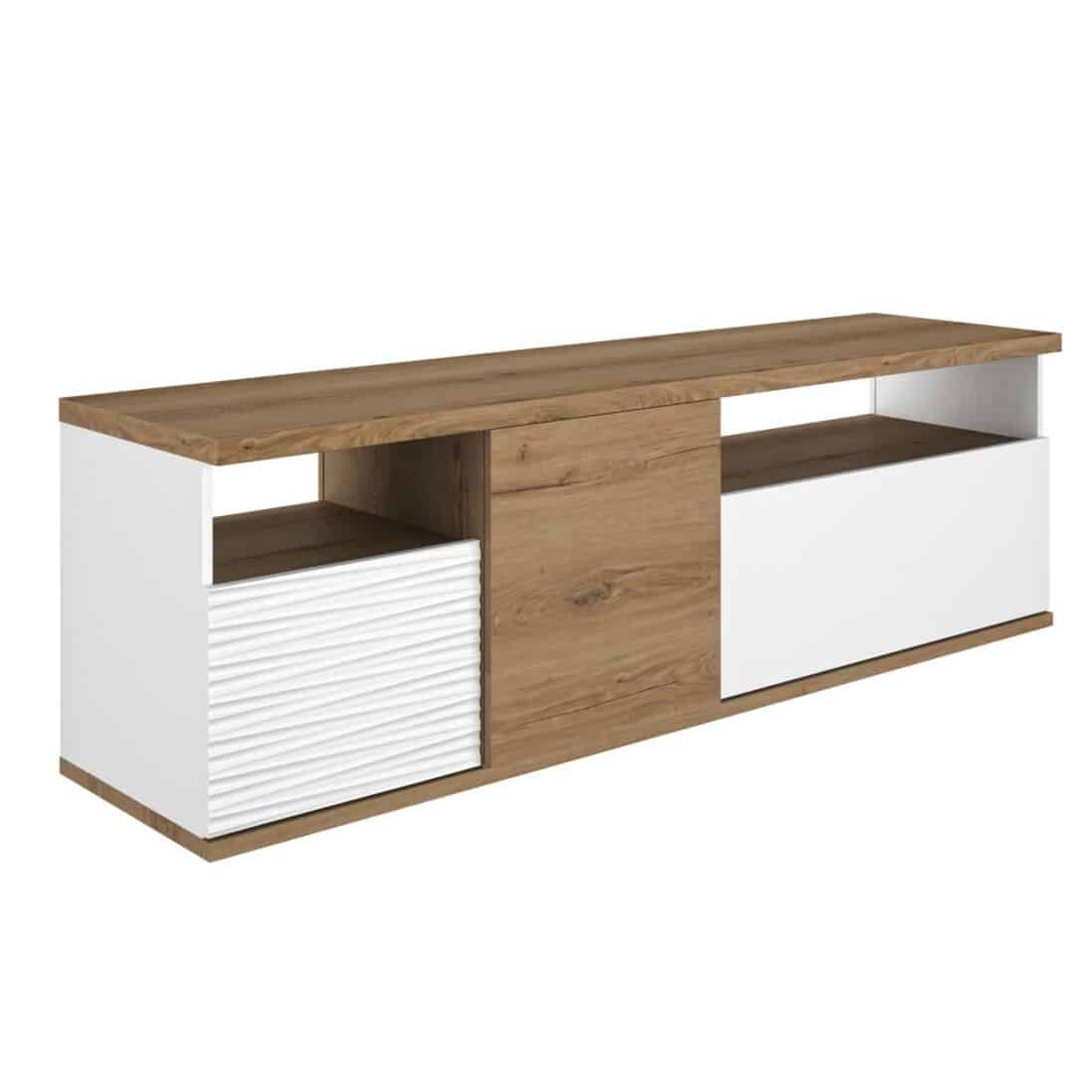 Tv Meubel Otello 8211 Wit Hoogglans 8211 2 Deuren 1 Lade