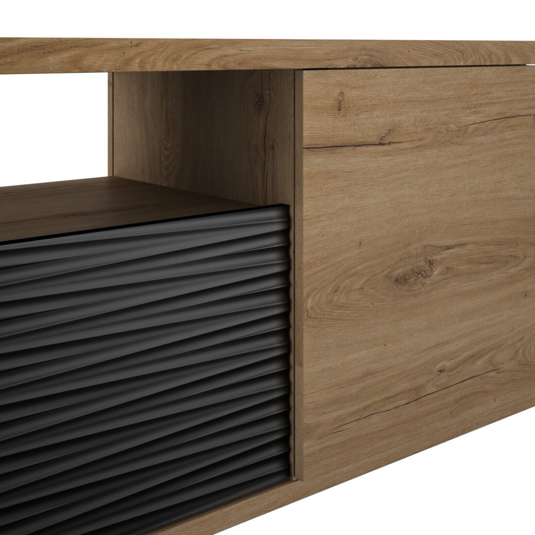 Tv Meubel Otello 8211 Matzwart 8211 Bruin 8211 2 Deuren En 1 Lade