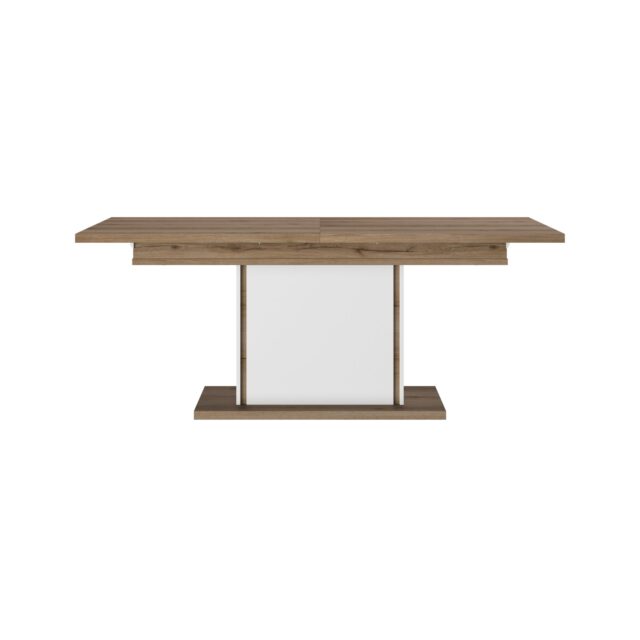 Eetkamertafel Otello 8211 Hoogglans Wit Eiken Melamine 8211 Verlengblad 8211 190 Cm