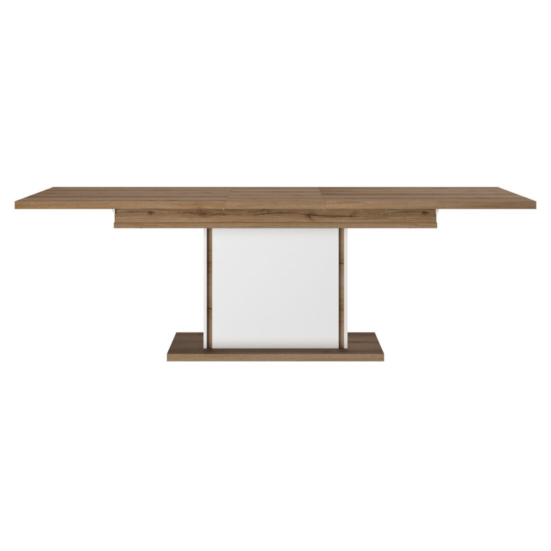 Eetkamertafel Otello 8211 Hoogglans Wit Eiken Melamine 8211 Verlengblad 8211 190 Cm