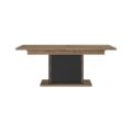 Eetkamertafel Otello - Eken melamine / Matzwart - Uitschuifblad - 190 cm