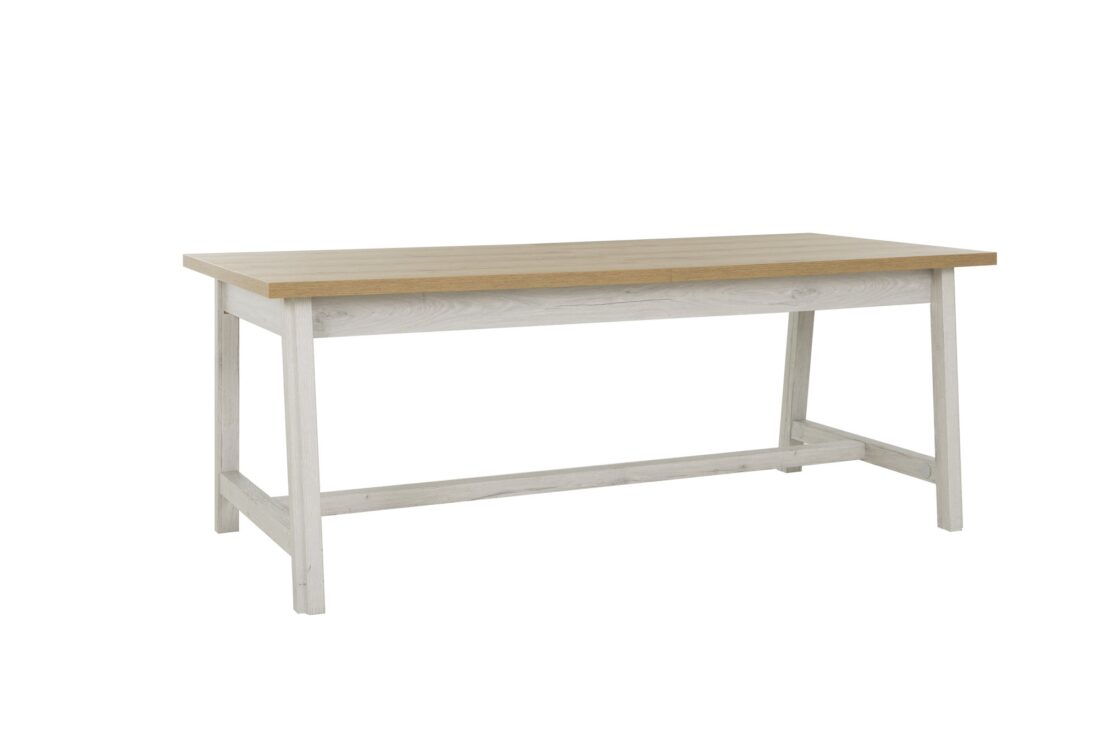 Eetkamertafel Manosque 8211 Eiken Helvezia Wit Mdf 8211 Verlengblad