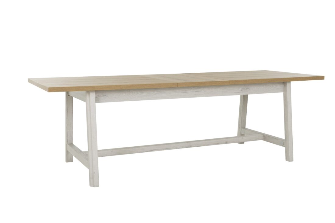 Eetkamertafel Manosque 8211 Eiken Helvezia Wit Mdf 8211 Verlengblad