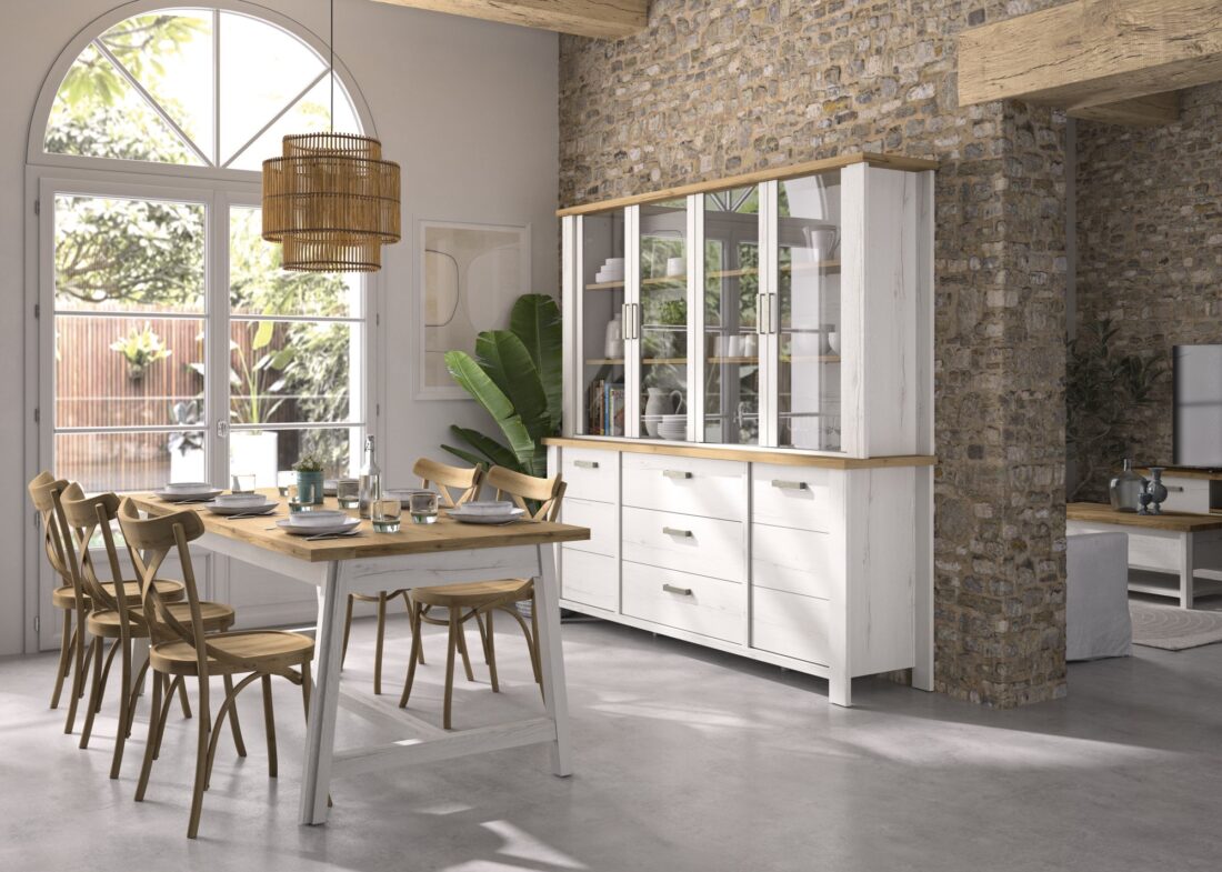 Eetkamertafel Manosque 8211 Eiken Helvezia Wit Mdf 8211 Verlengblad