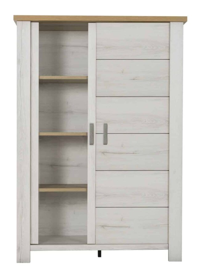 Servieskast Manosque 8211 Helvezia Eikendecor 8211 Met 2 Deuren Waarvan 1 Glazen Deur