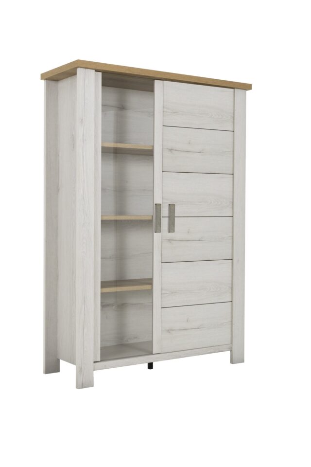 Servieskast Manosque 8211 Helvezia Eikendecor 8211 Met 2 Deuren Waarvan 1 Glazen Deur