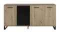 Dressoir Artisan - Eiken artisan / Zwart - 4 deuren