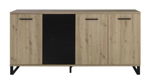 Dressoir Artisan 8211 Eiken Artisan Zwart 8211 4 Deuren