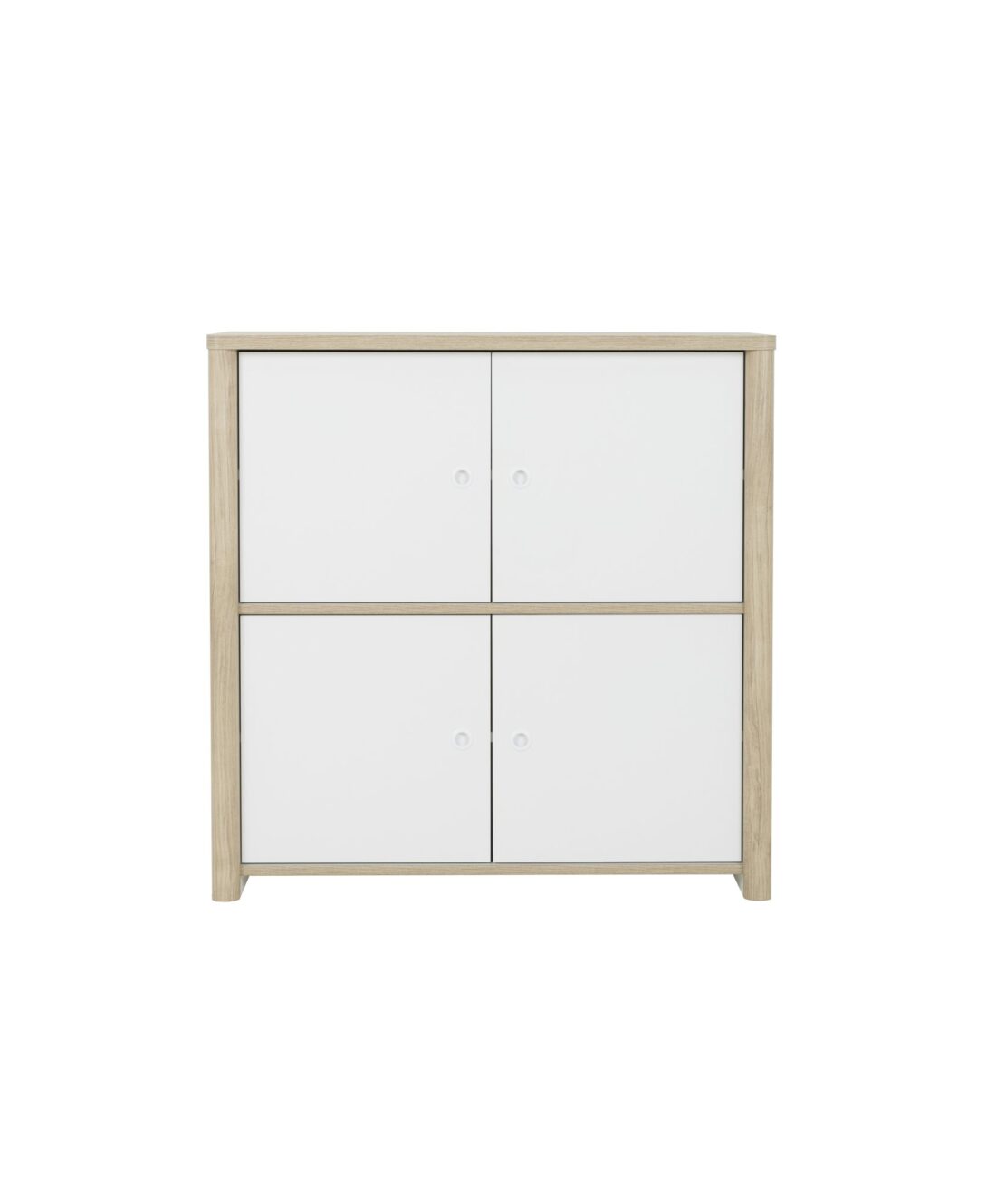 Opbergkast Matis 8211 Kastanjeafwerking 8211 Wit Mdf 8211 Met 4 Deuren