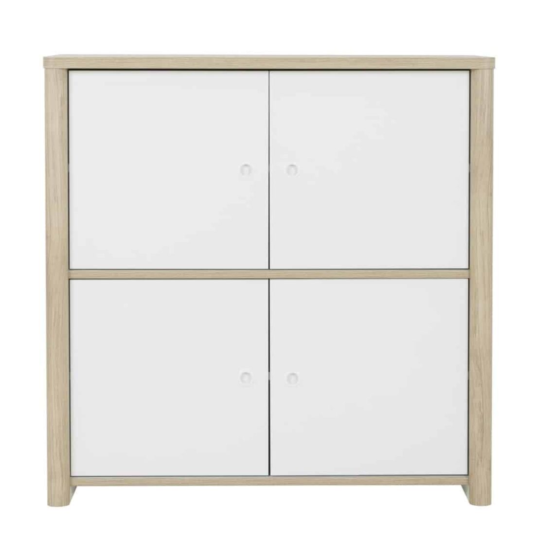 Opbergkast Matis 8211 Kastanjeafwerking 8211 Wit Mdf 8211 Met 4 Deuren