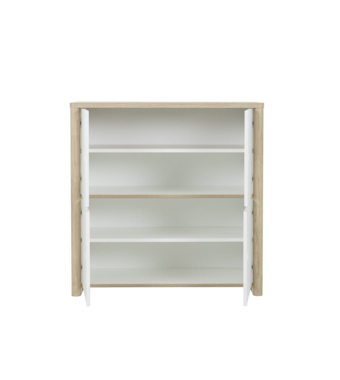 Opbergkast Matis 8211 Kastanjeafwerking 8211 Wit Mdf 8211 Met 4 Deuren