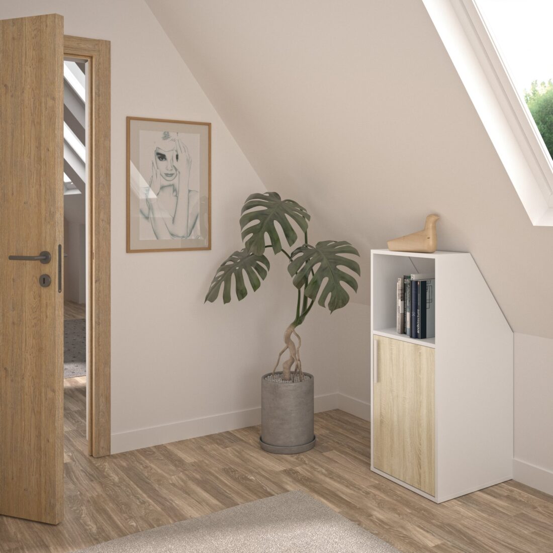 Kast Onder Schuin Dak 1 Deur Under