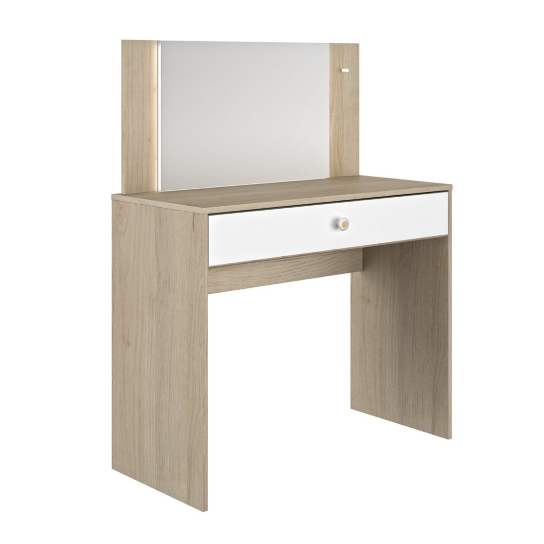 Kaptafel Makeup 8211 Licht Eiken Wit 8211 Met Lade 8211 Led Verlichting Kaptafel Makeup 8211 Licht Eiken Wit 8211 Met Lade 8211 Led Verlichting