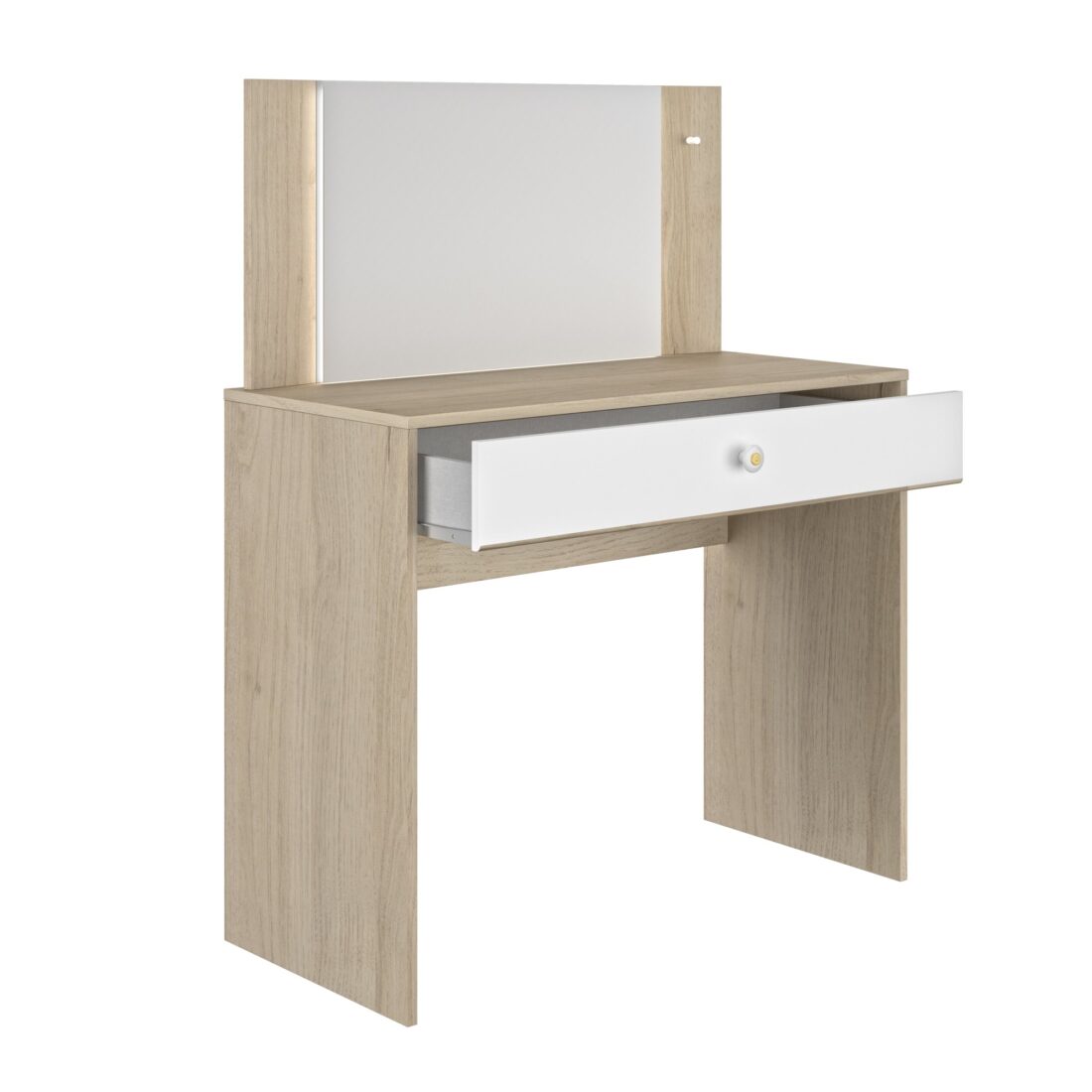 Kaptafel Makeup 8211 Licht Eiken Wit 8211 Met Lade 8211 Led Verlichting Kaptafel Makeup 8211 Licht Eiken Wit 8211 Met Lade 8211 Led Verlichting