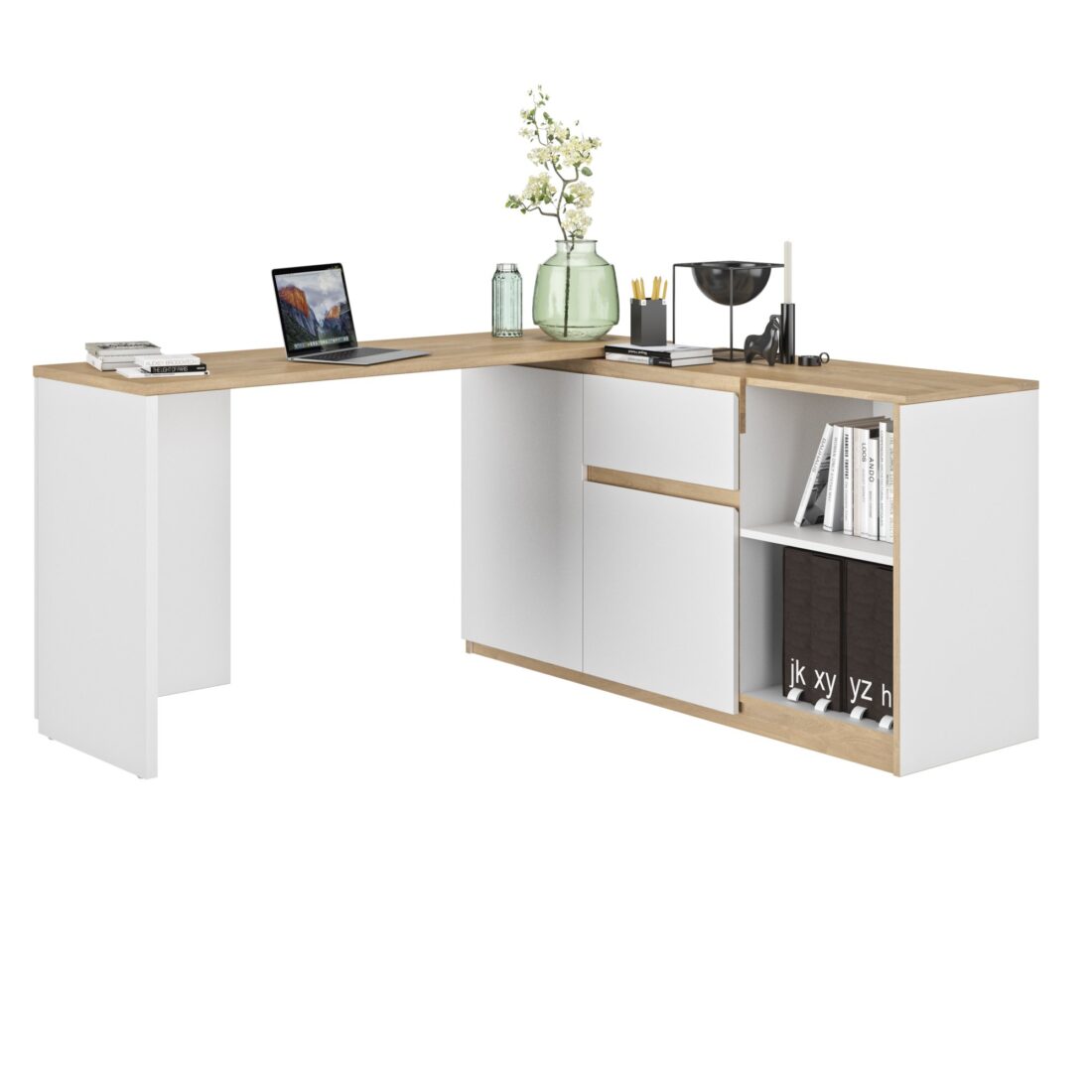 Bureau Draaibaar Gibril 8211 Wit Eiken 8211 Draaibaar