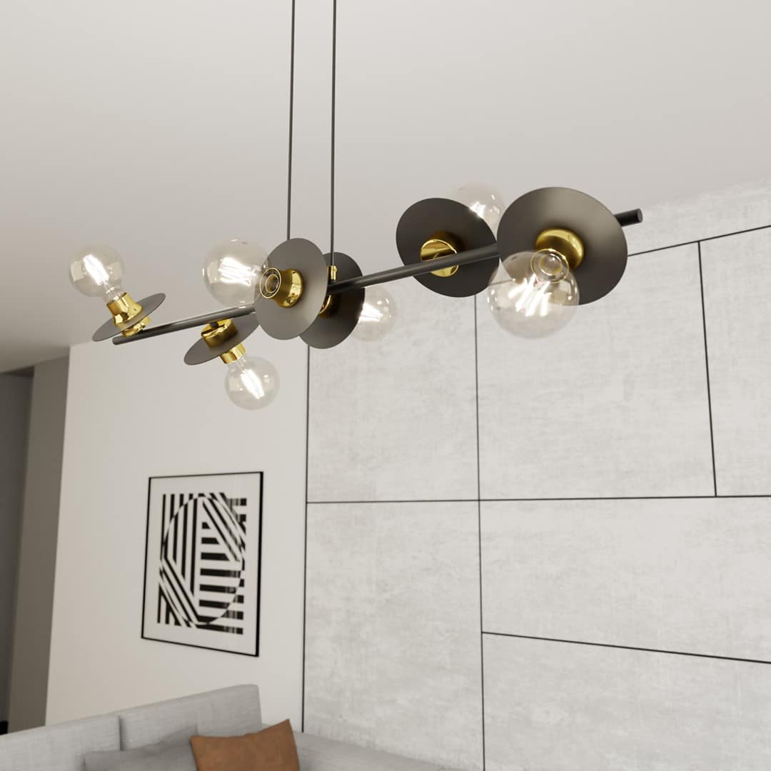 Hanglamp Token 6 8211 Zwart Goud