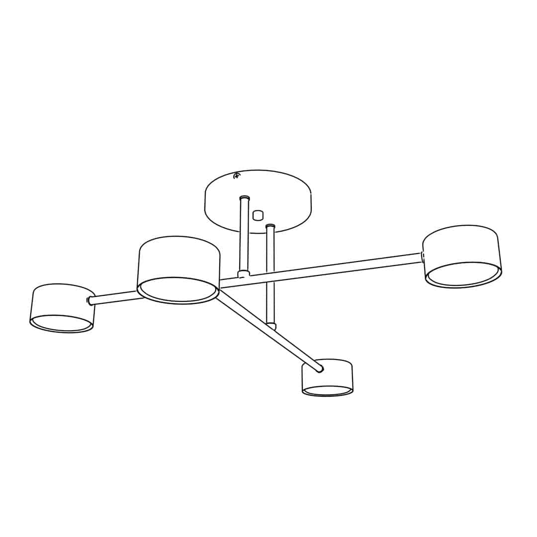Plafondlamp Halo 8211 Zwart 8211 4 Spots