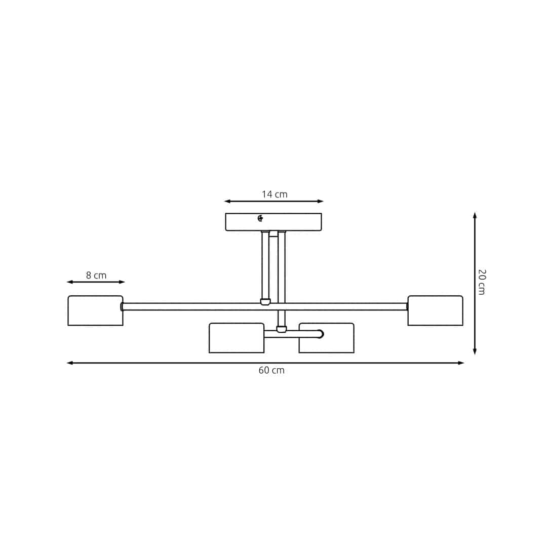 Plafondlamp Halo 8211 Zwart 8211 4 Spots