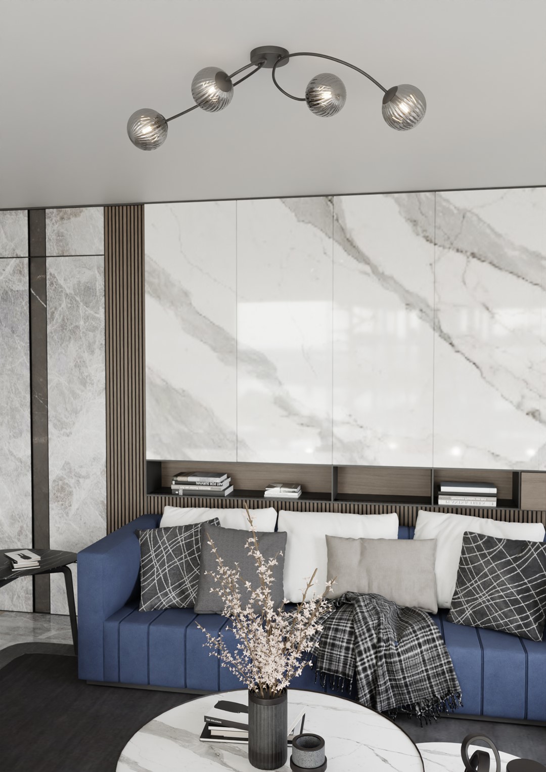 Plafondlamp Vibra 8211 Zwart Grafiet 8211 4 Lamps