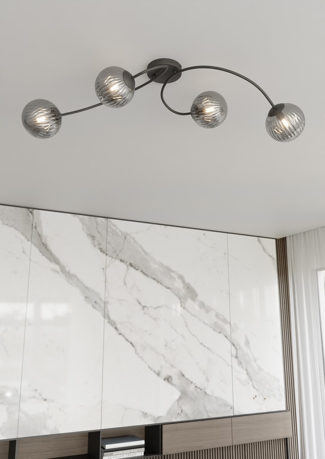 Plafondlamp Vibra 8211 Zwart Grafiet 8211 4 Lamps