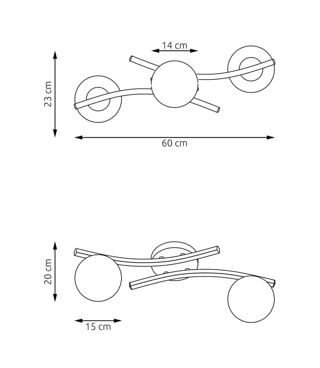 Plafondlamp Opus 8211 Zwart Opaal Glas 8211 2 Lamps
