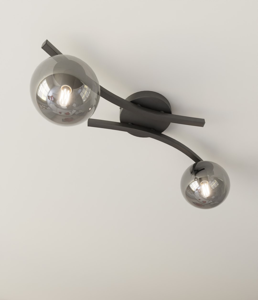 Plafondlamp Opus 8211 Zwart Grafiet 8211 2 Lamps