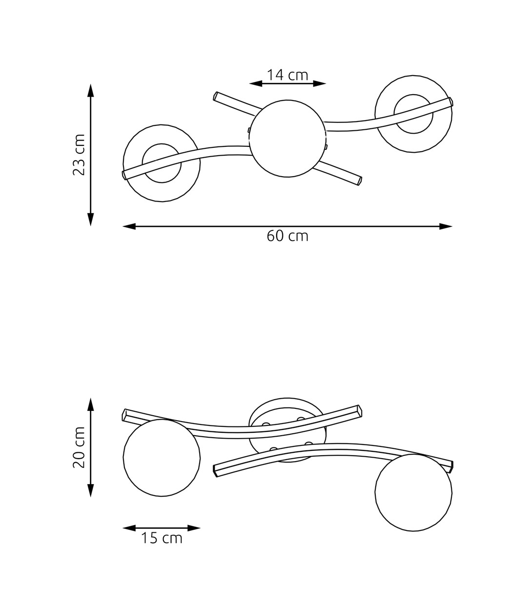 Plafondlamp Opus 8211 Zwart Grafiet 8211 2 Lamps