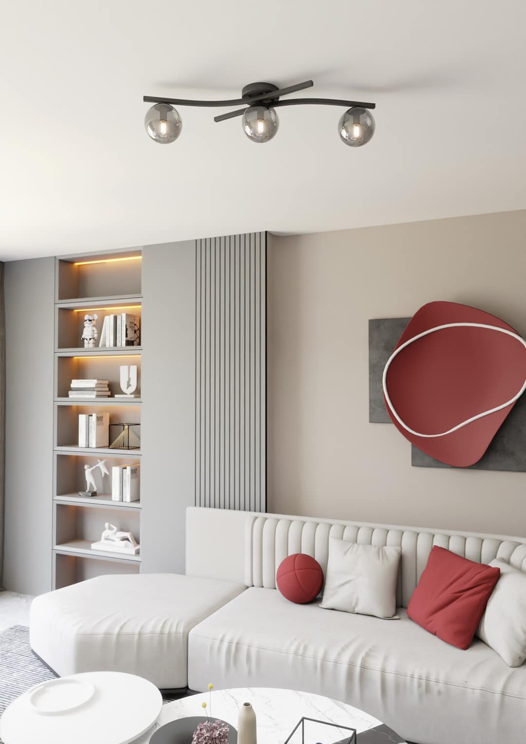 Plafondlamp Opus 8211 Zwart Grafiet Glas 8211 3 Lamps