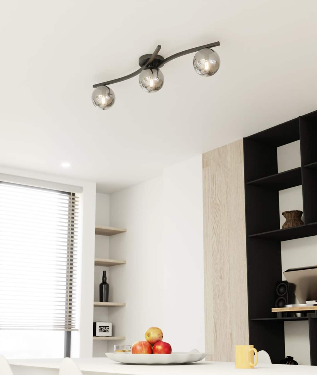 Plafondlamp Opus 8211 Zwart Grafiet Glas 8211 3 Lamps