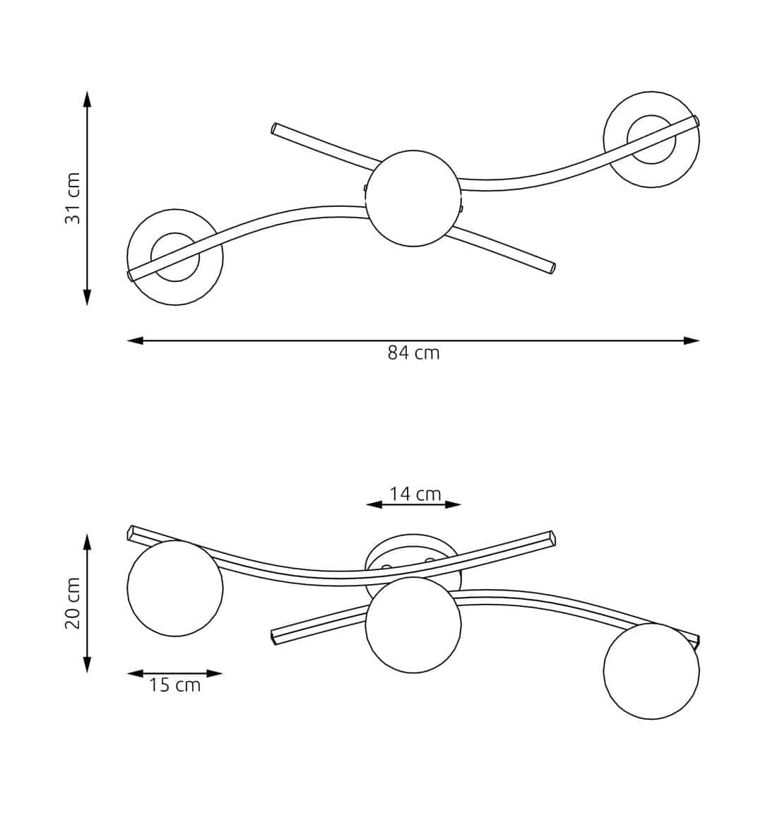 Plafondlamp Opus 8211 Zwart Grafiet Glas 8211 3 Lamps