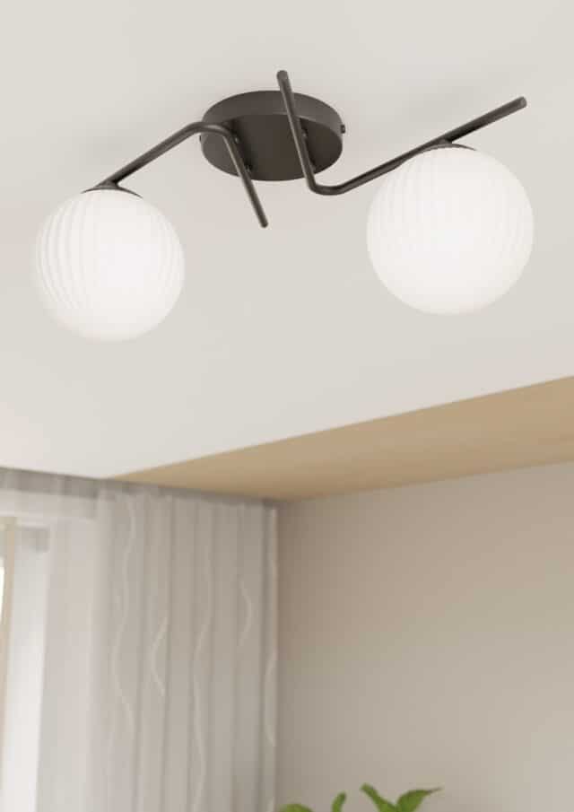 Plafondlamp Vespa 8211 Zwart Opaal Glas