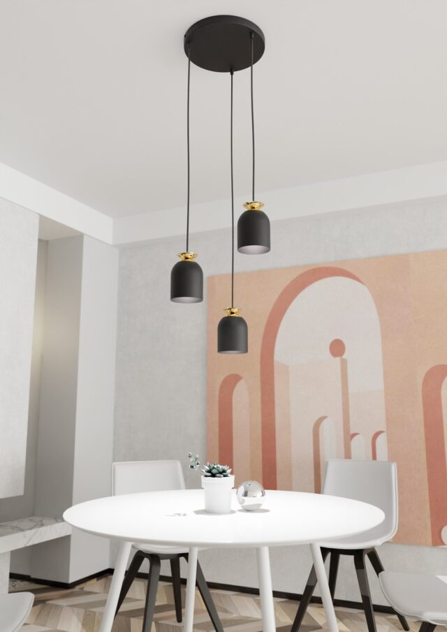 Hanglamp Target 8211 Premium Blauw Goudkleur 8211 3 Lamps