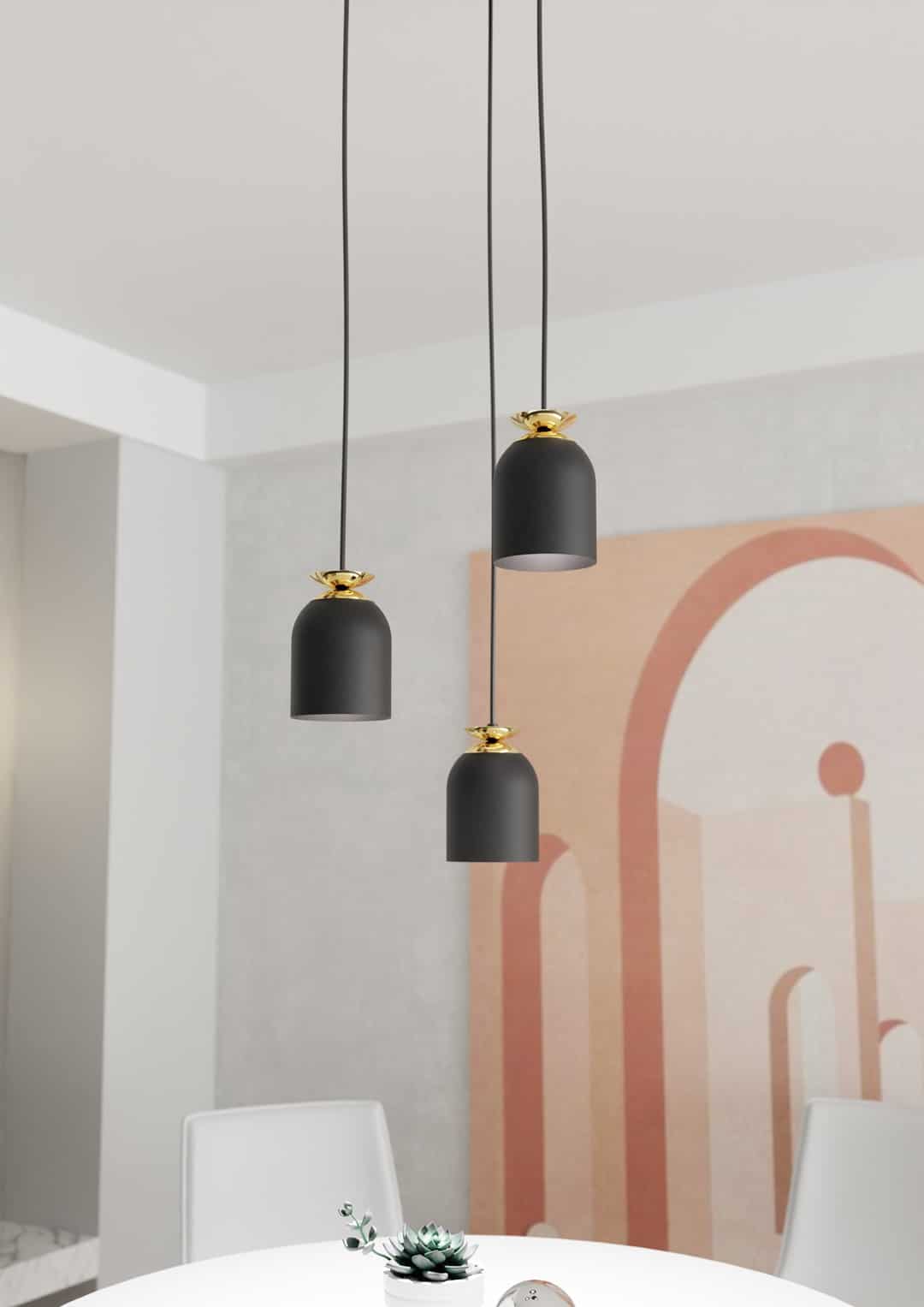 Hanglamp Target 8211 Premium Blauw Goudkleur 8211 3 Lamps