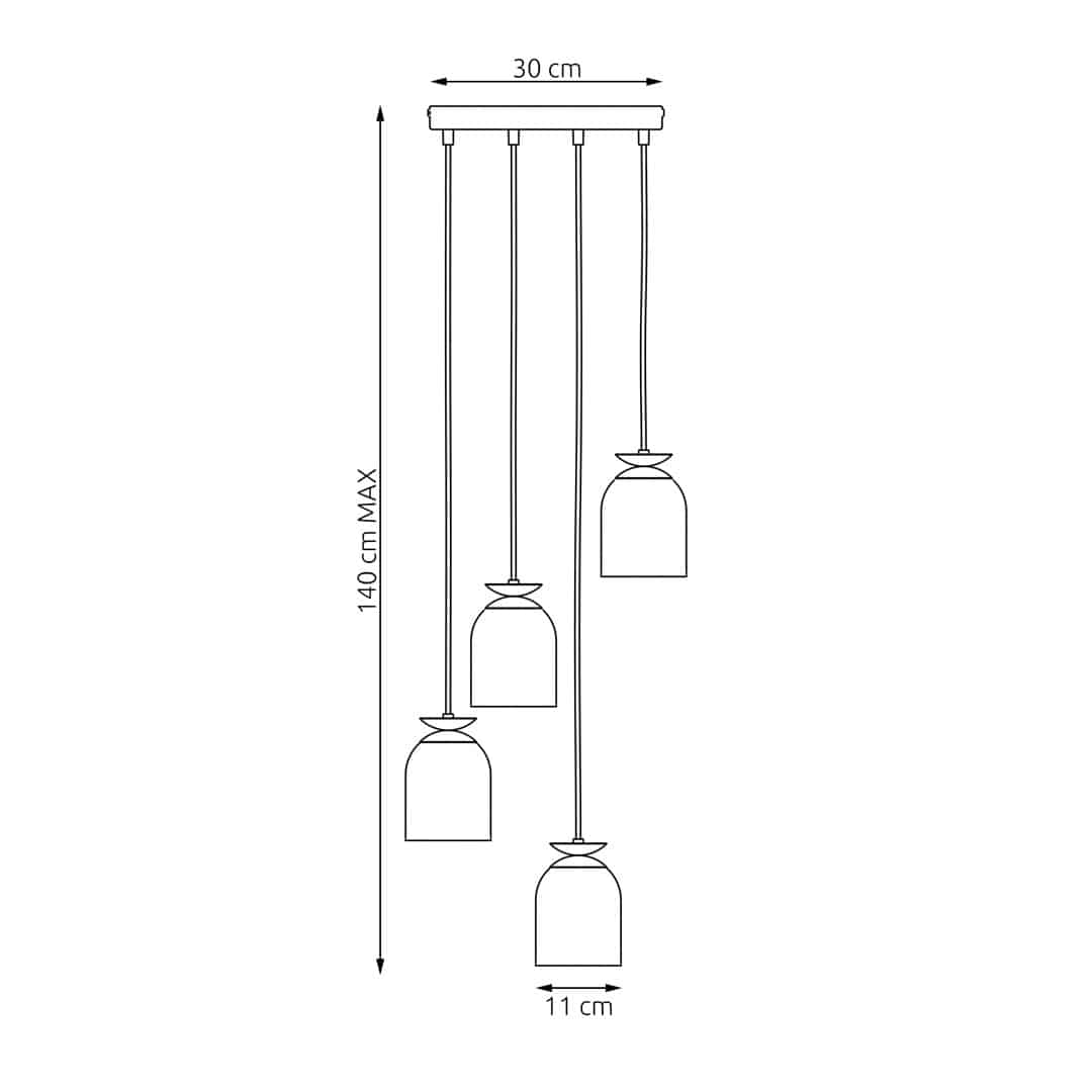 Hanglamp Target 8211 Premium Blauw Goudkleur 8211 4 Lamps