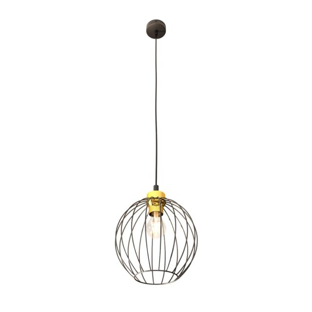 Hanglamp Nando 8211 Zwart Goudkleur 8211 1 Lamps