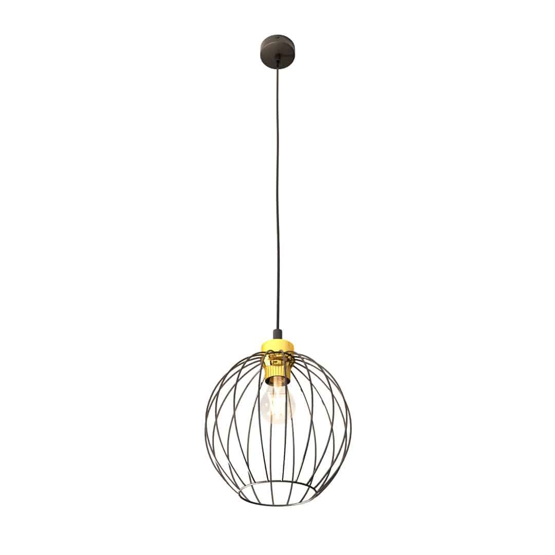 Hanglamp Nando 8211 Zwart Goudkleur 8211 1 Lamps