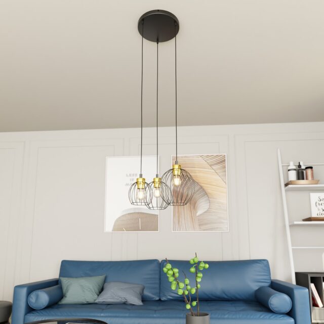 Hanglamp Nando 8211 Zwart Goudkleur