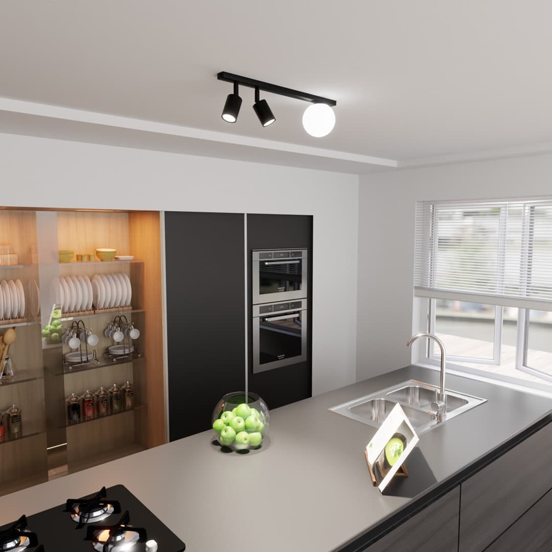 Plafondlamp Baster 8211 Zwart 8211 2 Spots En Wit Glazen Kap Plafondlamp Baster 8211 Zwart 8211 2 Spots En Wit Glazen Kap