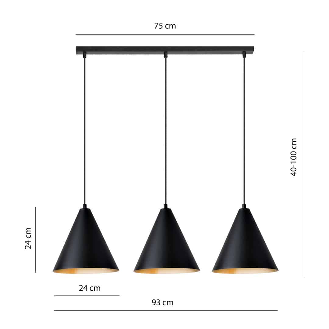 Hanglamp Rebel 8211 Zwart Goudkleur